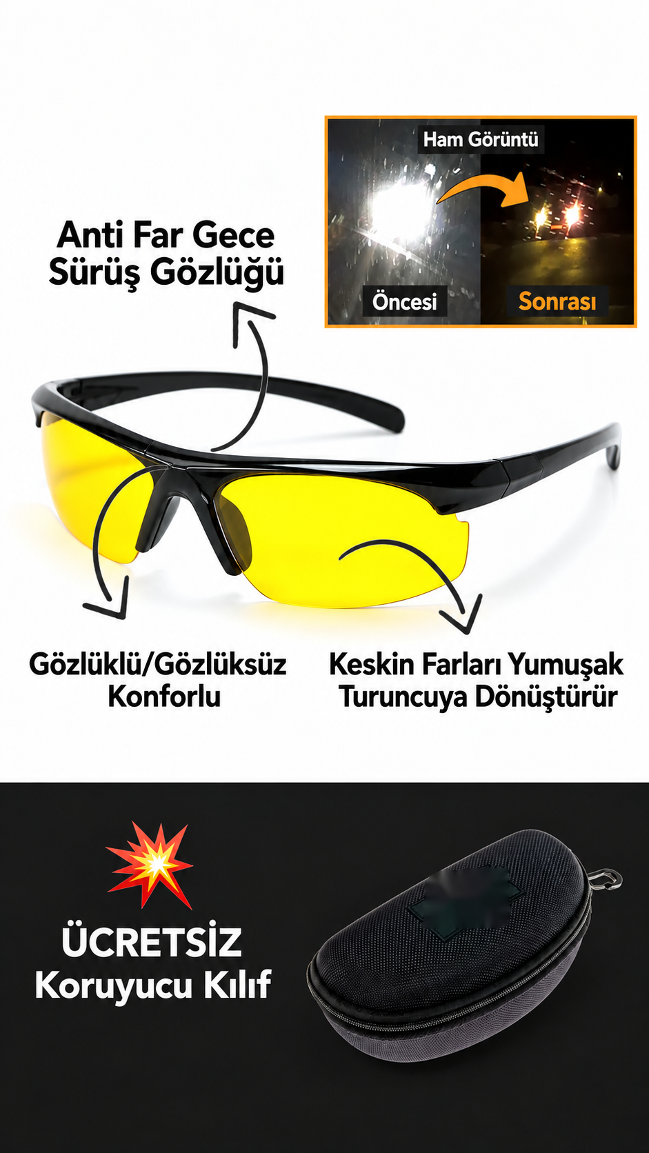 Safedrive24 Gece Sürüş Gözlüğü